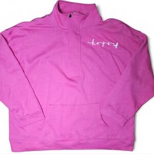 Susan G. Komen Women’s XXL Pink Hope Fight Cure Quarter Snap Fleece Sweatshirt
